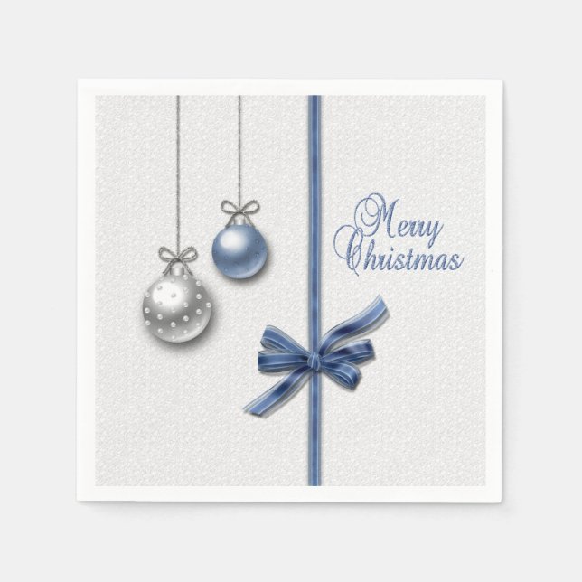 Servilleta De Papel Luminosas y elegantes bolas de Navidades (Anverso)