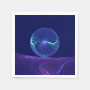 Servilleta De Papel Luminoso sueño morado azul abstracto arte fractal