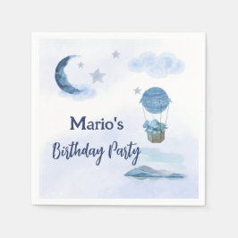 Servilleta De Papel Luna azul niño de cumpleaños pequeño elefante