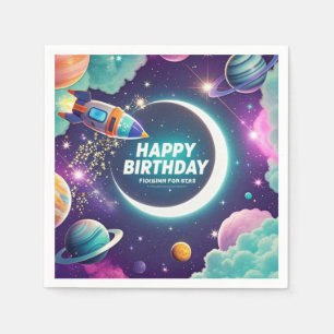 Servilleta De Papel Luna creciente de cumpleaños feliz con temática ga