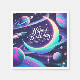 Servilleta De Papel Luna creciente, estrellas, planetas con temática g