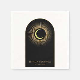 Servilleta De Papel Luna de Sol Celestial Negra Mística