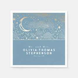 Servilleta De Papel Luna Estrellas Cielo Nocturno Místico Romántico