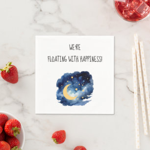 Servilleta De Papel Luna Estrellas Personalizadas "¡Estamos flotando d