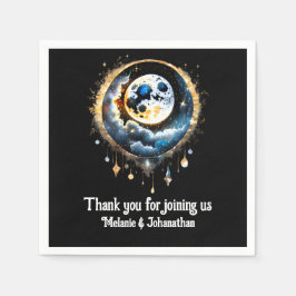 Servilleta De Papel Luna llena estrellada noche luna celestial elegant