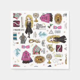 Servilleta De Papel Luna Lovegood mágica acuarela