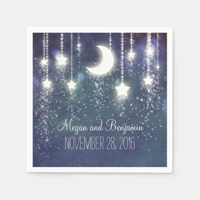 Servilleta De Papel luna y estrellas marina encantada romántico (Anverso)