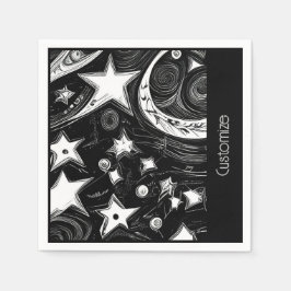Servilleta De Papel Luna Y Estrellas Resumen Personalizadas