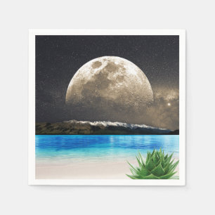 Servilleta De Papel Luna Y Playa