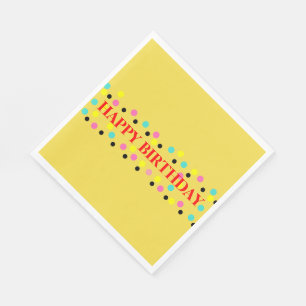 Servilleta De Papel Lunares Amarillos Soleados de Cumpleaños