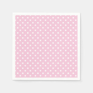 Servilleta De Papel Lunares Clásicos Blanco - Rosa Claro