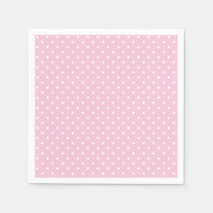 Servilleta De Papel Lunares Clásicos Blanco - Rosa Claro