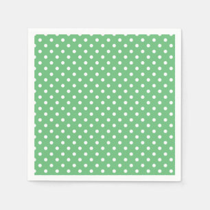 Servilleta De Papel Lunares Clásicos Blanco - Verde Verano