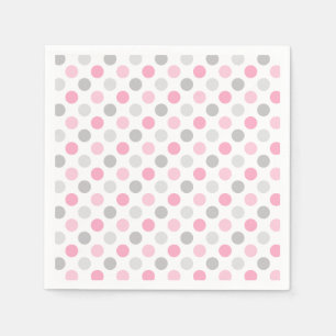 Servilleta De Papel Lunares grises rosados