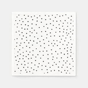 Servilleta De Papel Lunares lindos de la acuarela negra elegante
