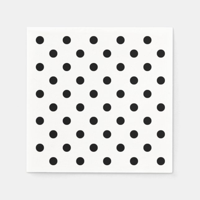 Servilleta De Papel Lunares | lunares retro en blanco y negro (Anverso)