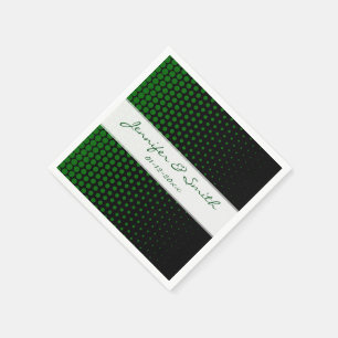Servilleta De Papel Lunares Verdes Negro Moderno