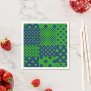 Servilleta De Papel Lunares verdes y azules de patchwork 