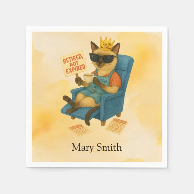 Servilleta De Papel Lunch Lady sirviendo comida para los amantes del g (Anverso)