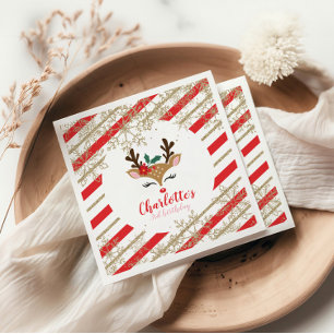 Servilleta De Papel Lunetas de Cumpleaños Reno de Navidad Copos de Nie