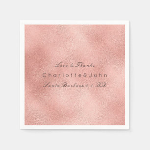 Servilleta De Papel Lux Lace metálico de vidrio de oro de coral rosa r