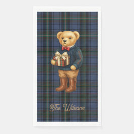 Servilleta De Papel Luxe Preppy Plaid Christmas Teddy Bear