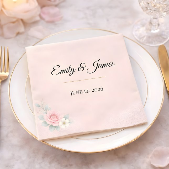 Servilleta De Papel Luxury Blush Wedding (Luxury blush reception napkin for wedding collection)