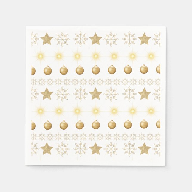 Servilleta De Papel Luxury Gold and White Luxury Festive (Anverso)