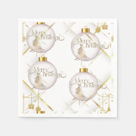 Servilleta De Papel Luxury Gold & White Christmas Bauble