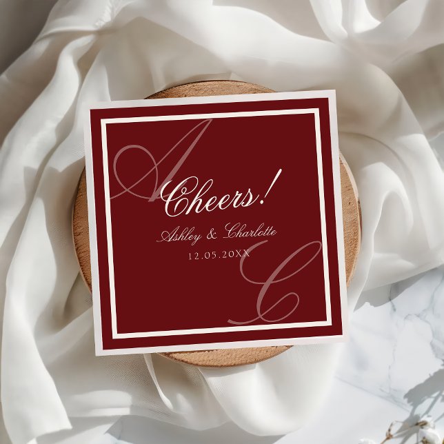 Servilleta De Papel Luxury Red Old Money Wedding Napkins (Subido por el creador)