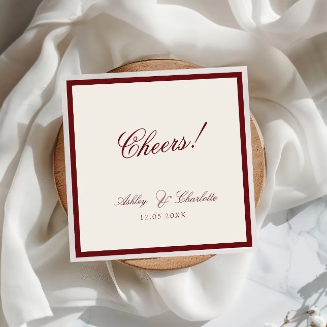 Servilleta De Papel Luxury Red Old Money Wedding Napkins (Subido por el creador)