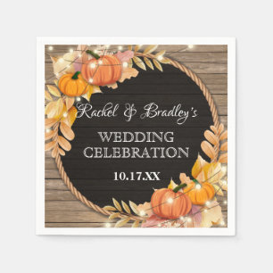 Servilleta De Papel Luz de calabaza otoño otoño otoño Boda de la granj