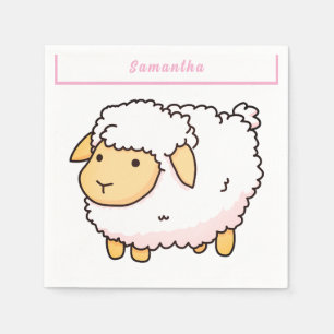 Servilleta De Papel Luz de corte de oveja blanca personalizada