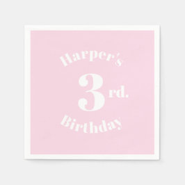 Servilleta De Papel Luz de cumpleaños rosa Nombre personalizado y núme