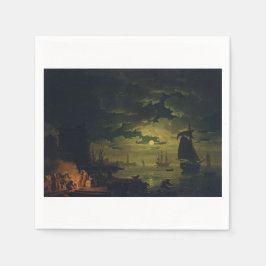 Servilleta De Papel Luz de luna sobre Palermo Arte de alta fidelidad
