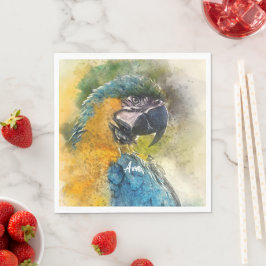 Servilleta De Papel Macao azul y amarillo (Ara ararauna)