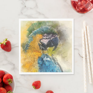 Servilleta De Papel Macao azul y amarillo (Ara ararauna)