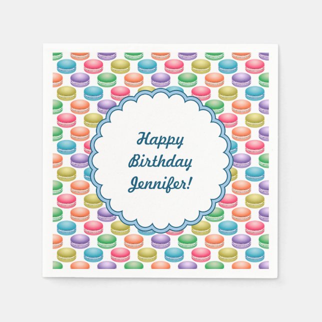 Servilleta De Papel Macarones coloridos de arte pop (Anverso)