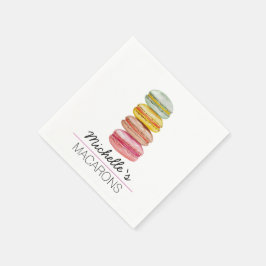 Servilleta De Papel Macarones franceses de color acuático pintado a ma