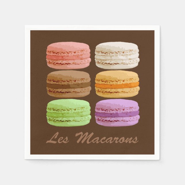 Servilleta De Papel Macarones franceses, panecillos multicolores 3 ani (Anverso)