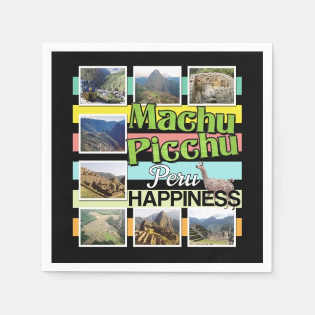 Servilleta De Papel Machu Picchu Felicidad al Perú (Anverso)