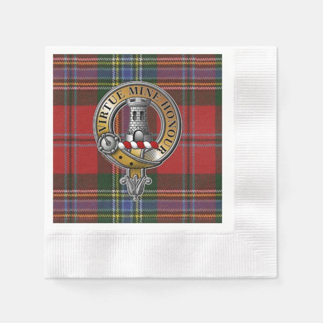 Servilleta De Papel MacLean Tartan & Badge (Anverso)