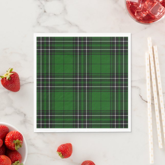 Servilleta De Papel MacLean Tartan Green y Black Plaid (In situ)