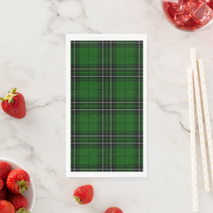 Servilleta De Papel MacLean Tartan Green y Black Plaid