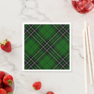 Servilleta De Papel MacLean Tartan Green y Black Plaid