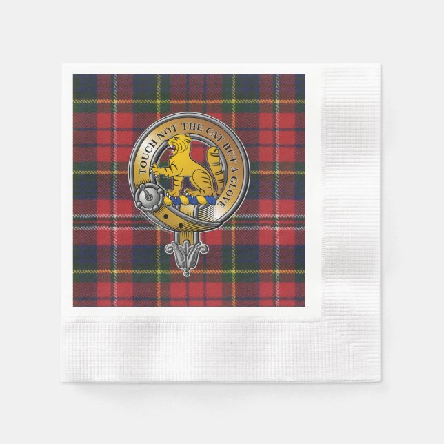 Servilleta De Papel MacPherson Tartan & Badge (Anverso)