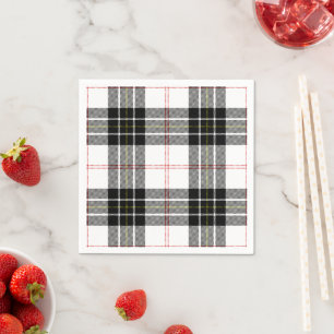 Servilleta De Papel MacPherson tartan blanco negro plaid