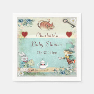 Servilleta De Papel Mad Hatter Tea Fiesta Baby Shower Personalizado