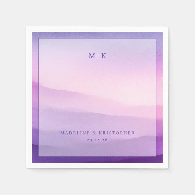 Servilleta De Papel MADELINE & KRISTOPHER Serene Lavender Gradient Min (Anverso)