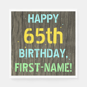 Servilleta De Papel Madera falsa, aspecto de texto pintado, cumpleaños